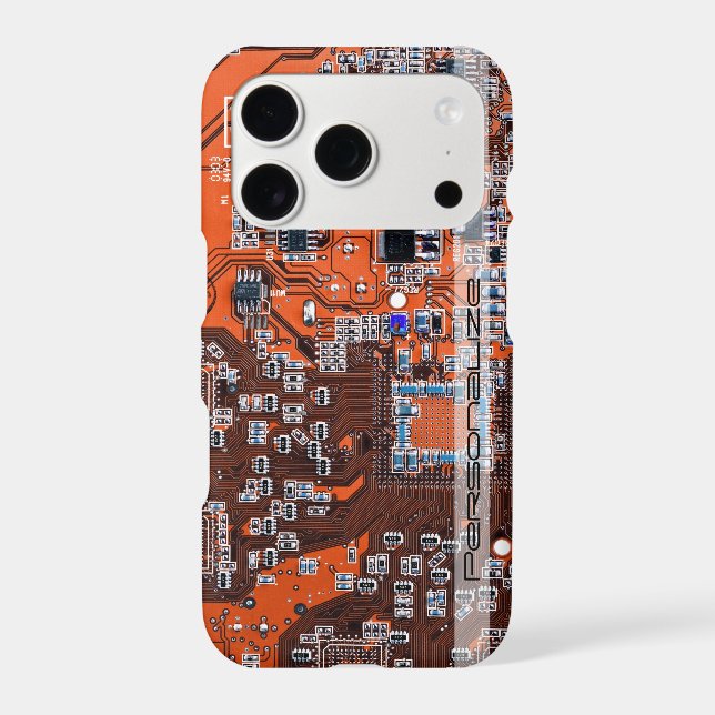 Custom Orange PCB Circuit Board for IT Pros (Back)