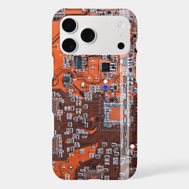 Custom Orange PCB Circuit Board for IT Pros (Back)