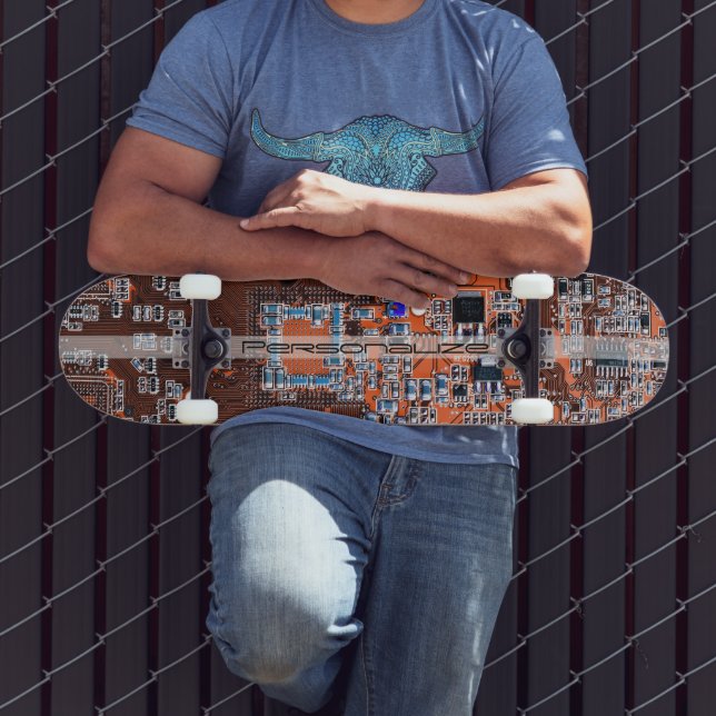 Custom Orange PCB Circuit Board for IT Pros Skateboard (Outdoor 3)