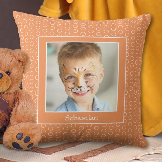 Custom Orange Photo Frame Cushion (Creator Uploaded)