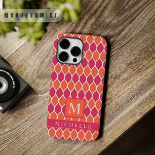 Custom Orange Pink White Geometric  Case-Mate iPhone 14 Pro Max Case