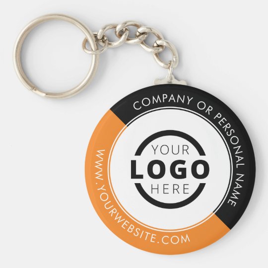 Custom Orange Promotional Business Logo Branded Key Ring