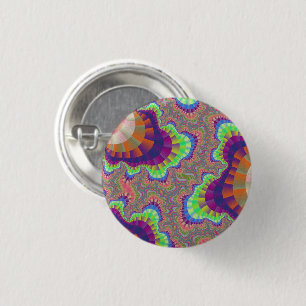 Custom Orange Rainbow Gear Small Round Button