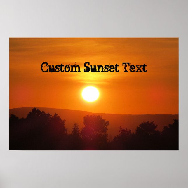 Custom Orange Sunset Poster (Front)