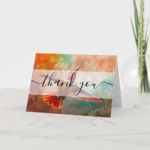 Custom Orange Vibrant Hummingbird Thank You