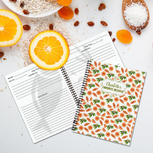 Custom Orange Watercolor, Kitchen Recipe Book