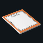 Custom Orange White Editable Colour Notepad<br><div class="desc">Orange (background colour can be edited) personalised notepad with your name or any text you choose at the top.</div>
