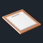 Custom Orange White Editable Colour Notepad<br><div class="desc">Orange (background colour can be edited) personalised notepad with your name or any text you choose at the top.</div>