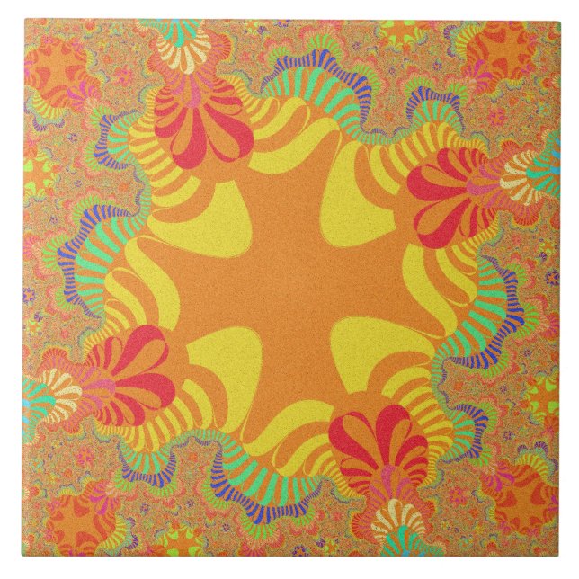 Custom Orange Yellow Cross Large Tile (Front)