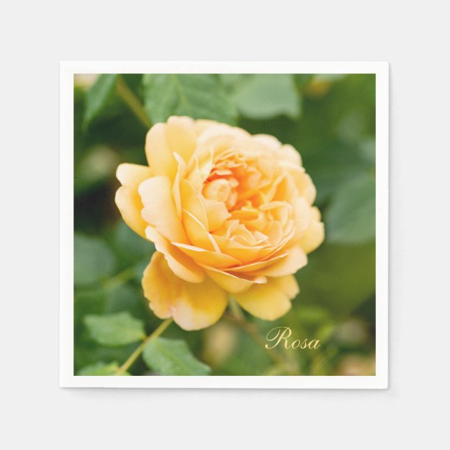 Custom Orange Yellow Rose Napkin (Front)