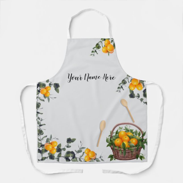 Custom Oranges Simple All Over Print Apron (Front)