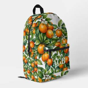 Custom Oranges Tree Backpack Watercolor & Initials