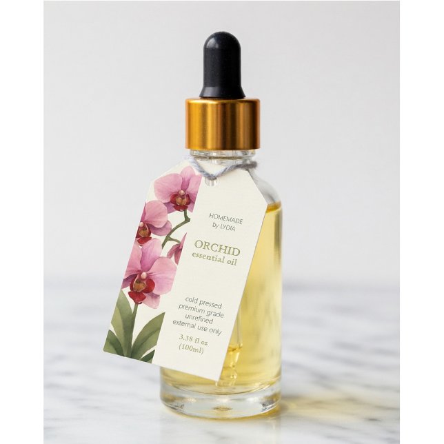 Custom Orchid Essential Oil Business Tag (Creator Uploaded)