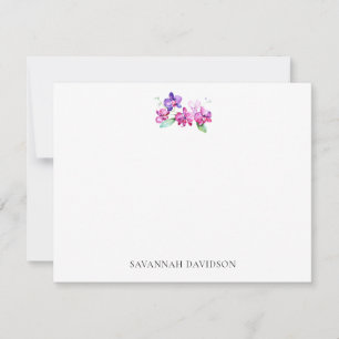 Custom Orchid Note Card