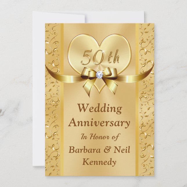 Custom Order 50th Anniversary Invitations (Front)