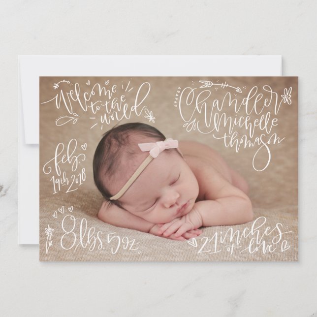 Custom Order - Birth Announcement (Front)