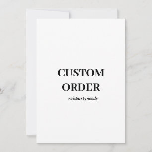 Custom Order Birthday Invitations Neutral