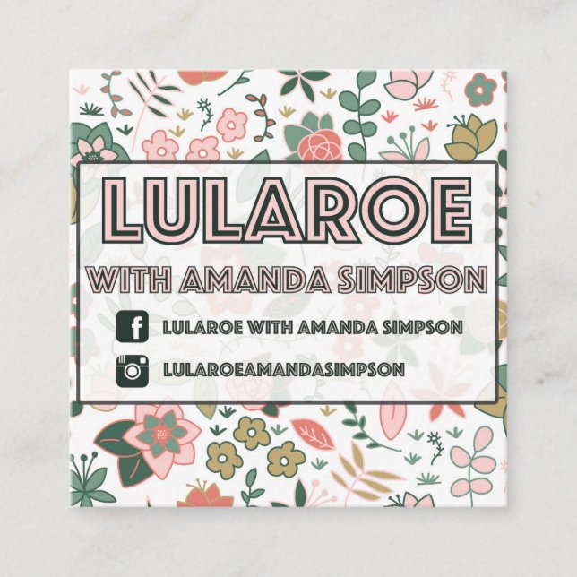 Custom Order for Amanda Simpson Square Business Card (Front)
