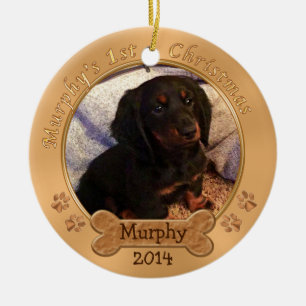 CUSTOM ORDER Puppy's 1st Christmas Photo Ornament