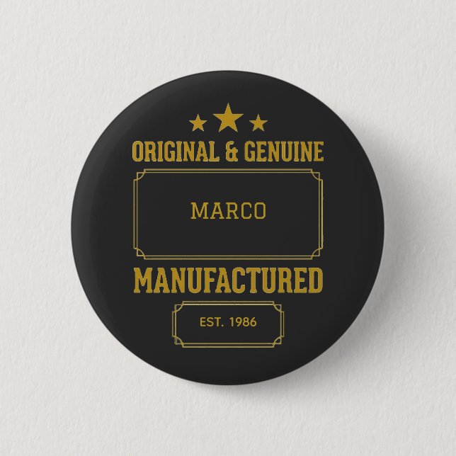 Custom Original & Genuine Birthday 6 Cm Round Badge (Front)