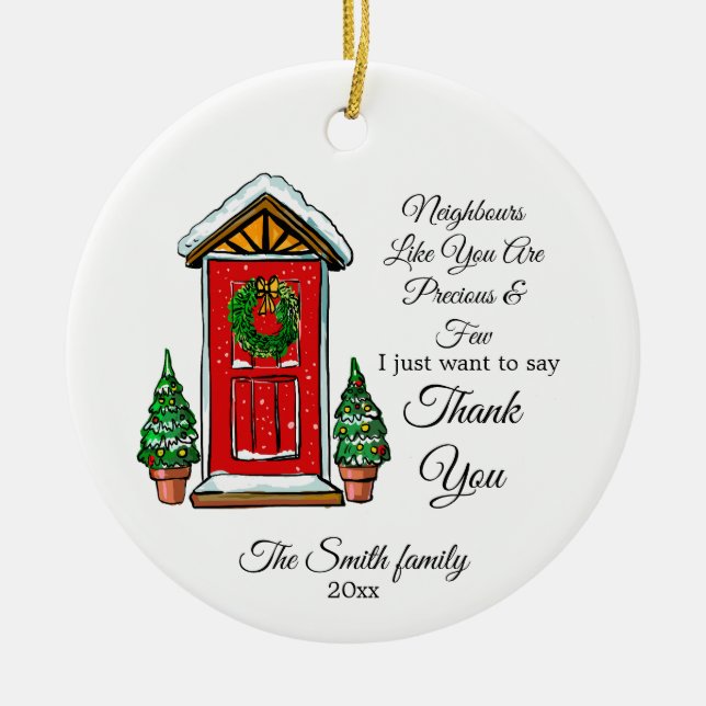 custom ornament for neighbour couple - families (Front)