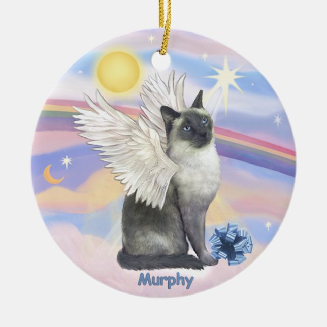 CUSTOM ORNAMENT "Murphy" (Siamese Blue Point)-R (Front)