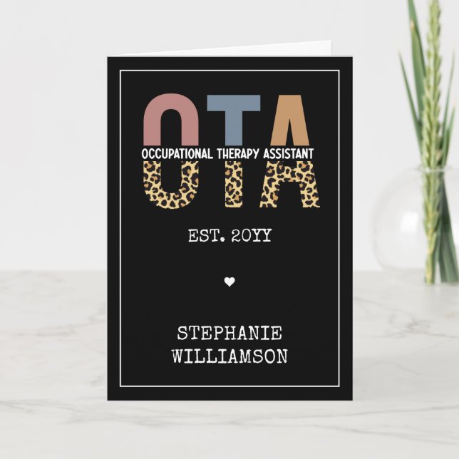 Custom OTA Occupational Therapy Assistant Gifts Card (Front)