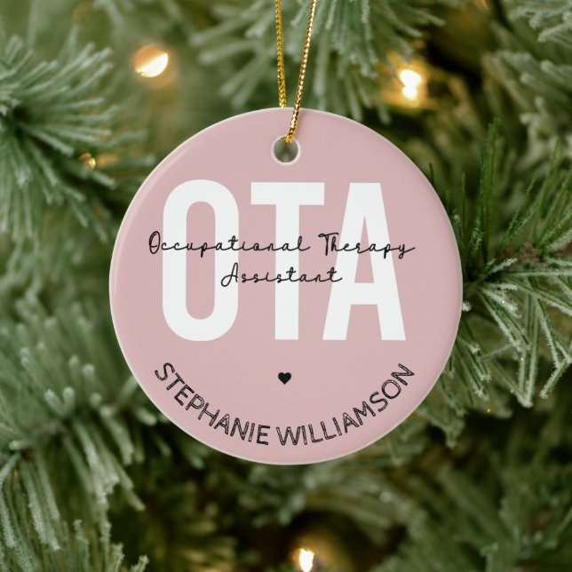 Custom OTA Occupational Therapy Assistant Gifts Ceramic Ornament (Tree)