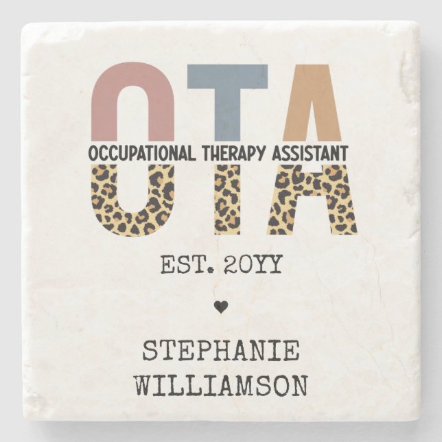 Custom OTA Occupational Therapy Assistant Gifts Stone Coaster (Front)