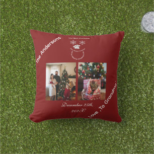 Custom Our Best Christmas ,Cat And Owner Photo Cushion