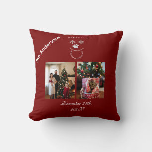 Custom Our Best Christmas ,Cat Photo Cushion