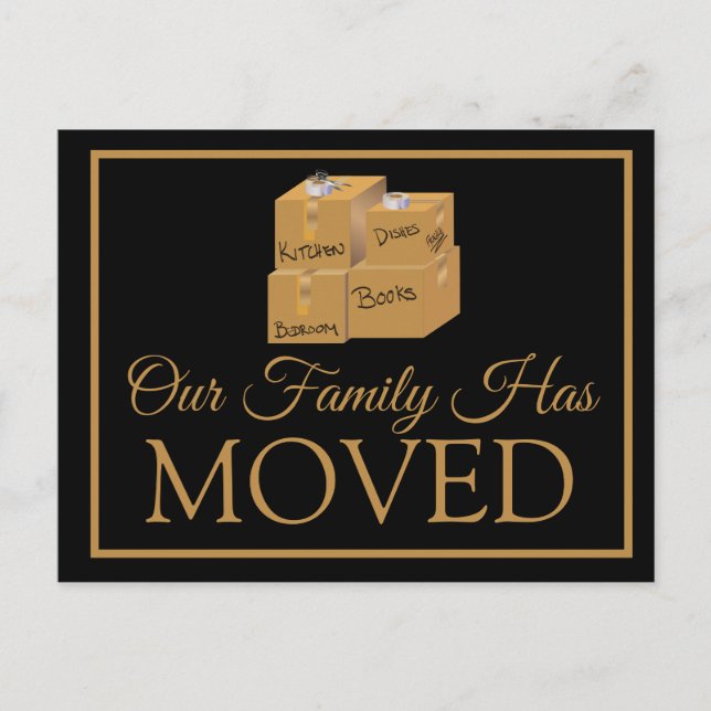 Custom Our Family Has Moved Moving Postcard (Front)