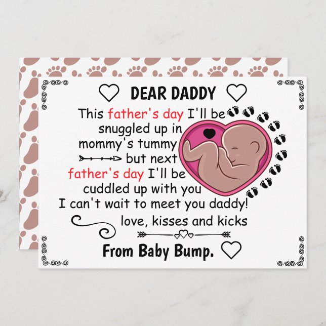 Custom Our First Father's Day, Dear Daddy to be  Holiday Card (Front/Back)
