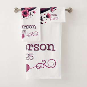 Custom Our First Valentines Day Mr & Mrs Bath Towel Set