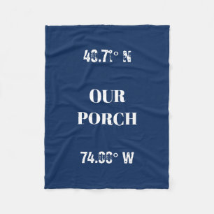 Custom Our Porch Coordinates Fleece Blanket