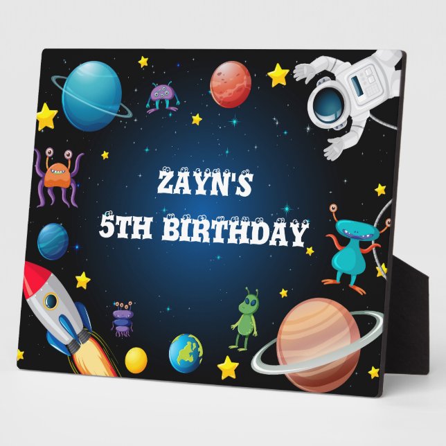 Custom Out of Space Tabletop Plaque with Easel (Side)