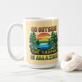 Custom Outdoor Nature Scene Pixel Art Graphic  Coffee Mug