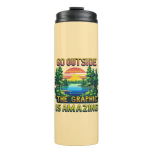 Custom Outdoor Nature Scene Pixel Art Graphic  Thermal Tumbler