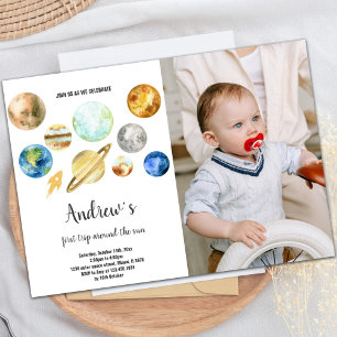 Custom Outer Space Kids Party Invite