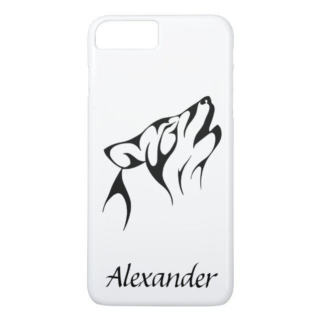 Custom Outline of a Wolf Howling Case-Mate iPhone Case (Back)