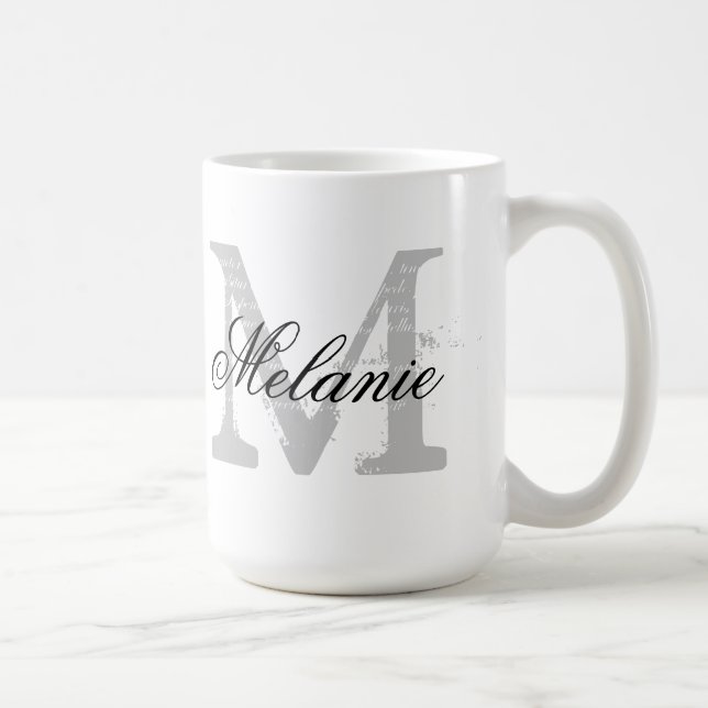 Custom oversized typography monogram coffee mug (Right)
