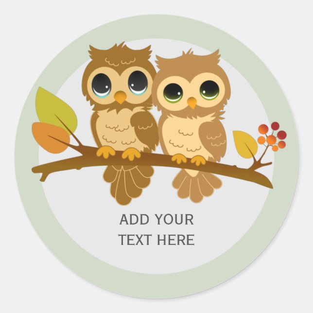 Custom Owl Classic Round Sticker (Front)