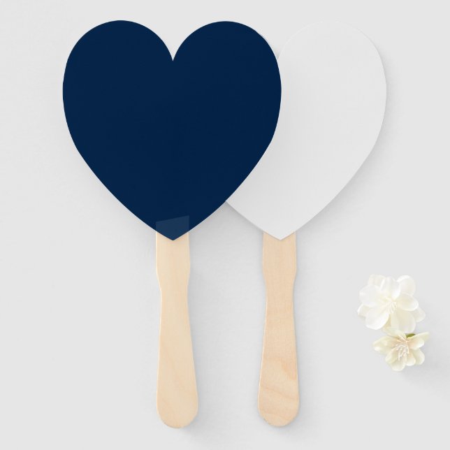 Custom Oxford Blue Heart Fans – Bulk Ready (Front and Back)