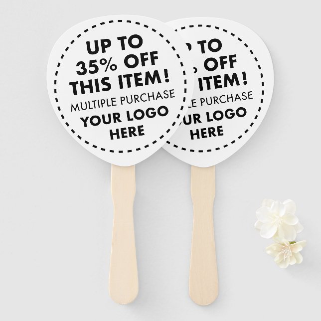 Custom Paddle Hand Fans 35% OFF Bulk Buy Discount (Front and Back)