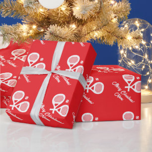 Custom padel sport Christmas wrapping paper
