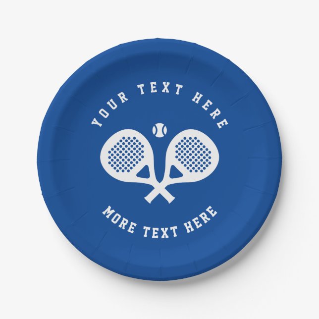 Custom Padel Tennis Birthday party plates (Front)