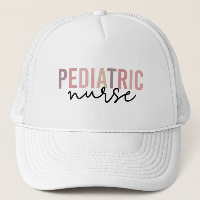 Custom Paediatrics Nurse PEDS Nurse Paediatrics Nu Trucker Hat (Front)
