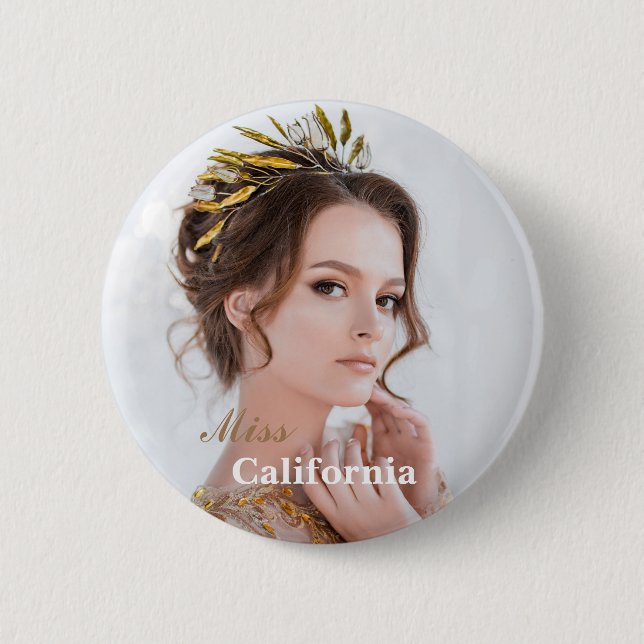 Custom Pageant Button Pin (Front)