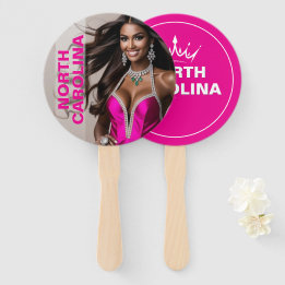 Custom Pageant Paddle Fans - Crown Design