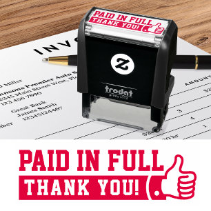 Custom Paid in Full Stamp Ink Stamp   Thumbs Up